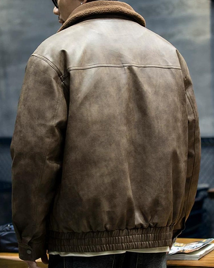 アルトゥーナ ボア襟PUレザージャケット 2366