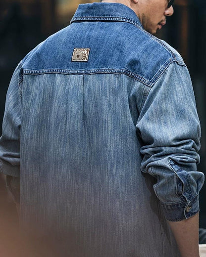 エンタープライズ ダブルポケットコントラストパネルシャツ 2421