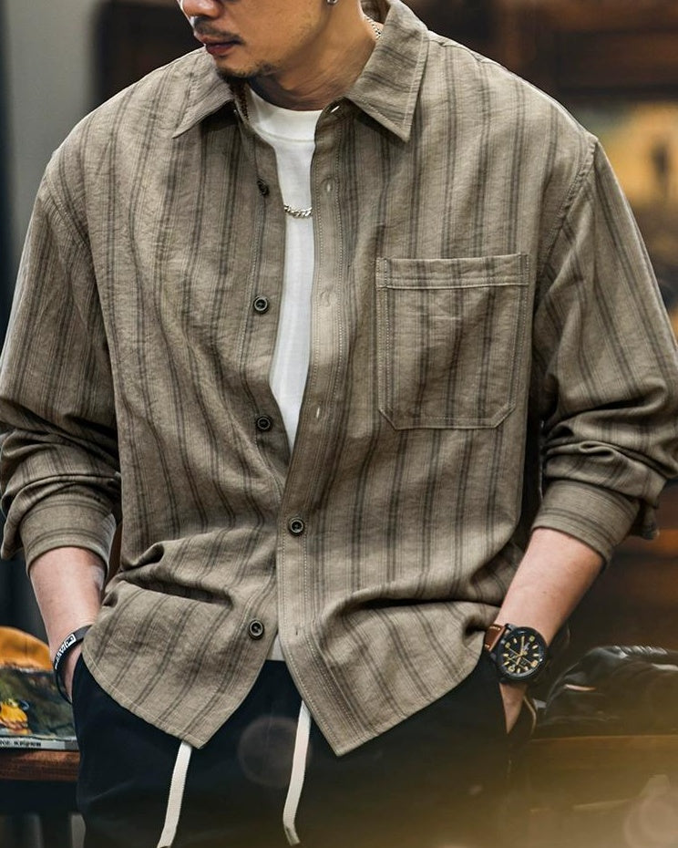 タスカルーサ レトロストライプロングシャツ 2350