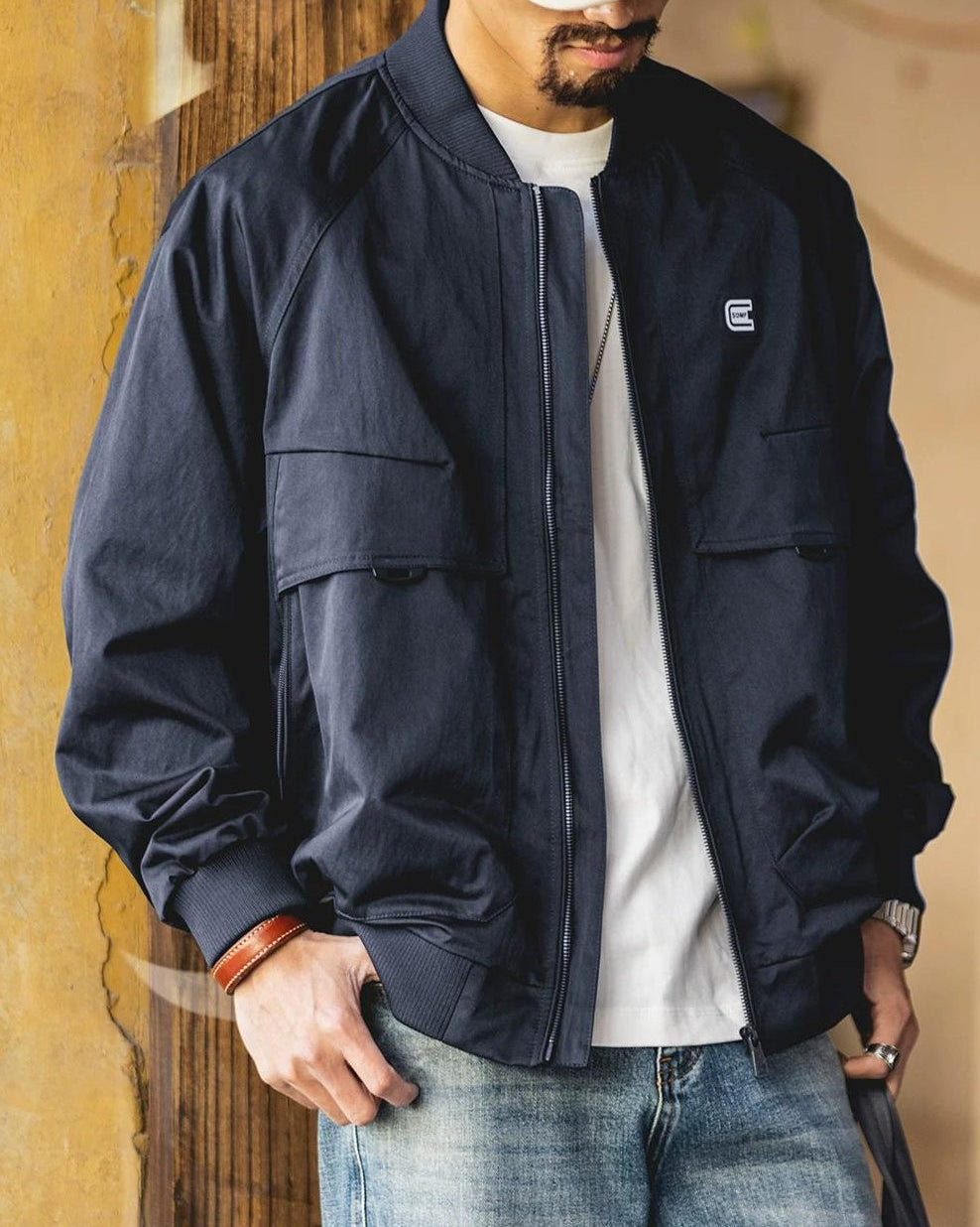 ハノーバー リブカラーラグランワークブルゾン 2487