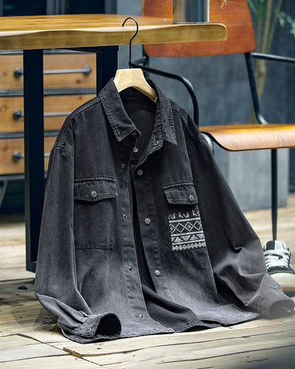 ドーバー デザインポケットグラデーションデニムシャツ 2363