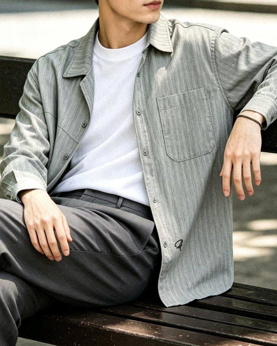 ベリントン ワンポイントエンブロイダリーヘリンボーンシャツ 2864