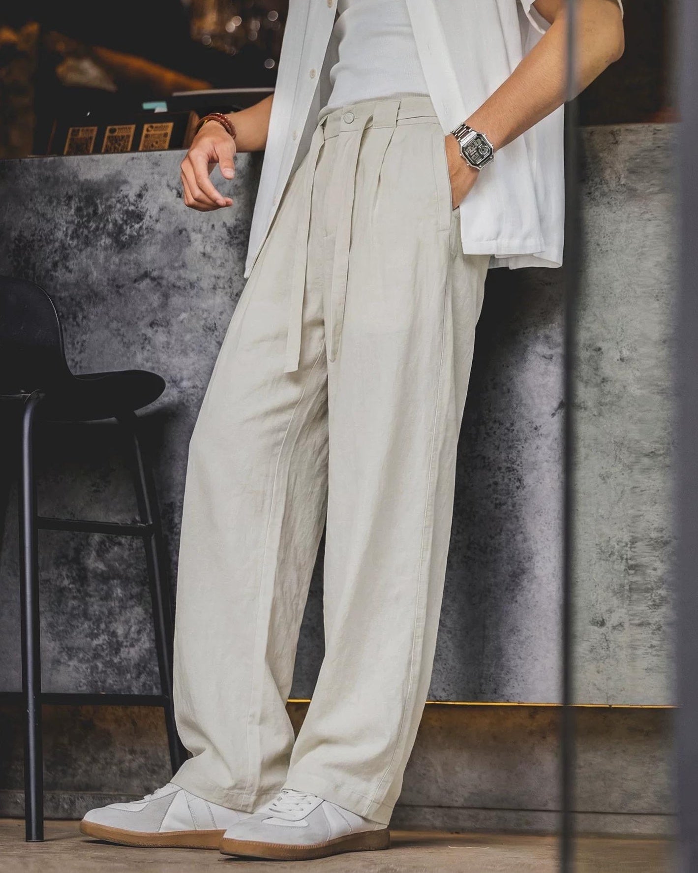 ブラドック ベルテッドワイドストレートパンツ 2578