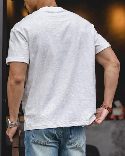 ホワイトフィッシュ ロールアップスリーブクルーネックトップス 2597