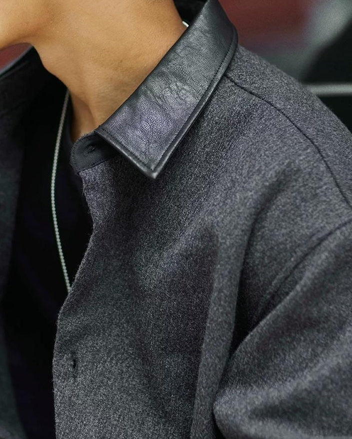 ローラ レザーカラーメルトンシャツブルゾン 2401