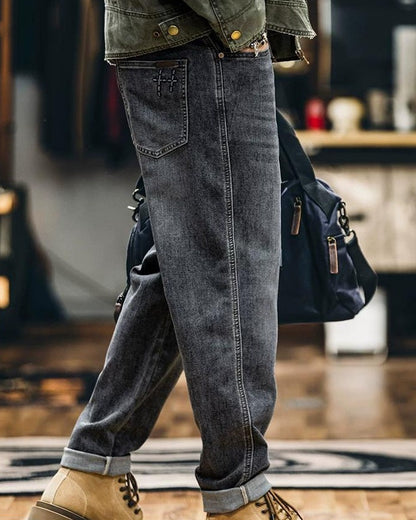 ビロイト ユーズドストレートデニムパンツ 2406