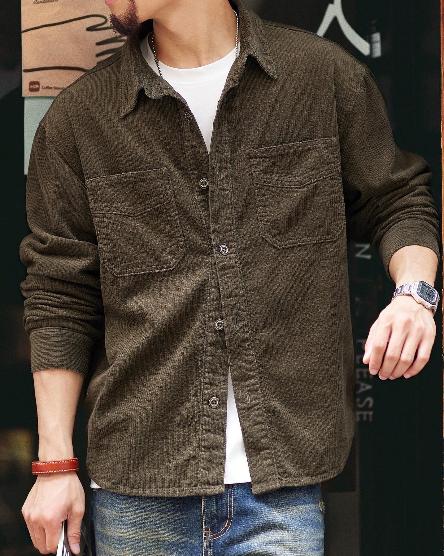 マッカレン コーデュロイダブルポケットレギュラーカラーシャツ 2332