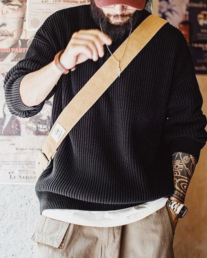 サンダスキー リブ編クルーヘンリーセーター 2414