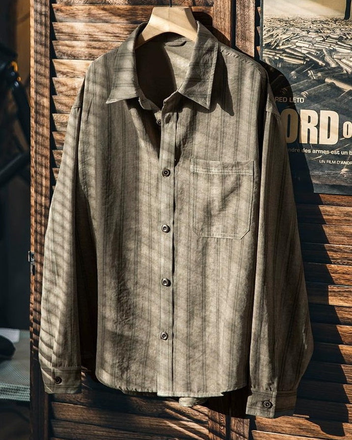 タスカルーサ レトロストライプロングシャツ 2350