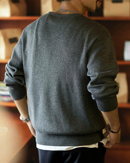 メスキート ワンボタンUネックニットセーター 2323