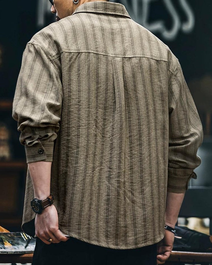 タスカルーサ レトロストライプロングシャツ 2350