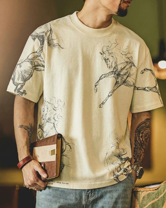 ジョーンズボロ グラフィックプリントクルーネックトップス 2611