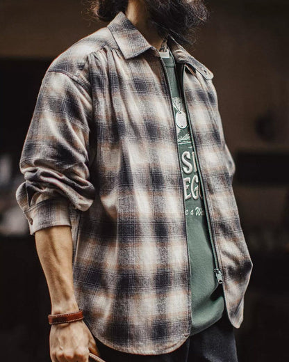 ブルッキングズ レトロチェックジップシャツジャケット 2456