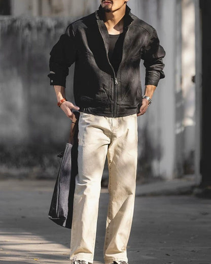 エイケン スタンドシングルフルジップブルゾン 2494