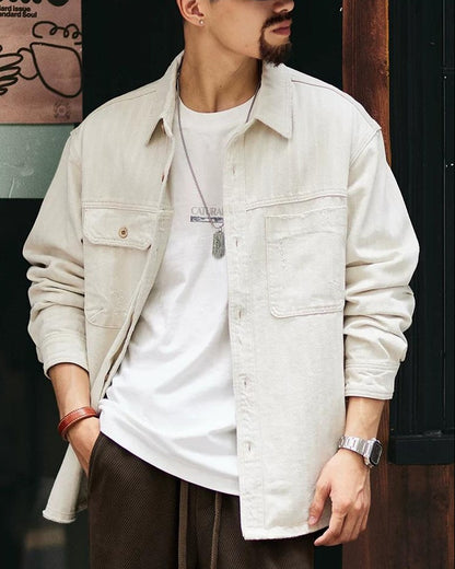 メイソンシティ ツイルヘリンボーンワークシャツブルゾン 2402