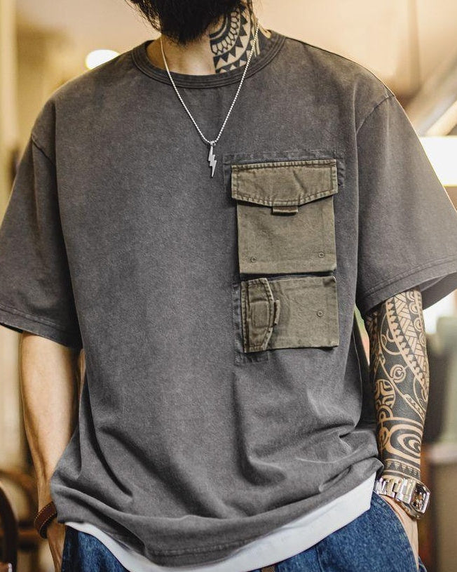 ゴフス ダブルフラップポケットウォッシュドTシャツ 2699