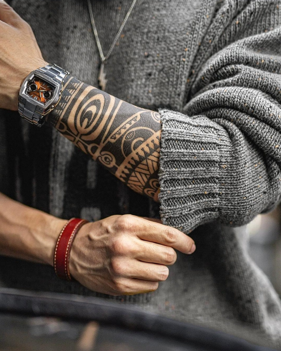 クリアウォーター ネップヤーンロゴセーター 2285