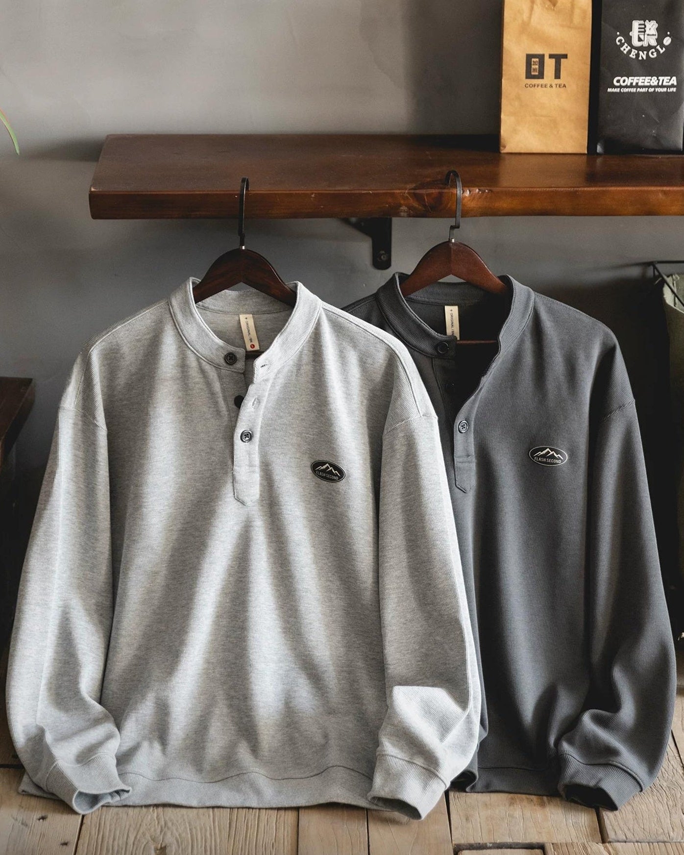 シェルトン ヘンリーカラースウェットシャツ 2519