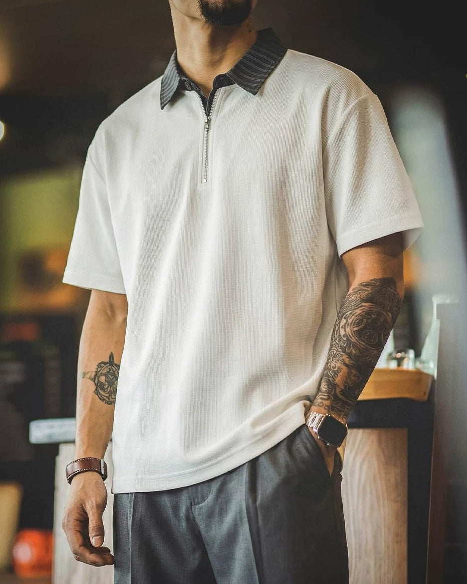 パレスティン クレリックハーフジップポロシャツ 2643