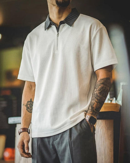 パレスティン クレリックハーフジップポロシャツ 2643