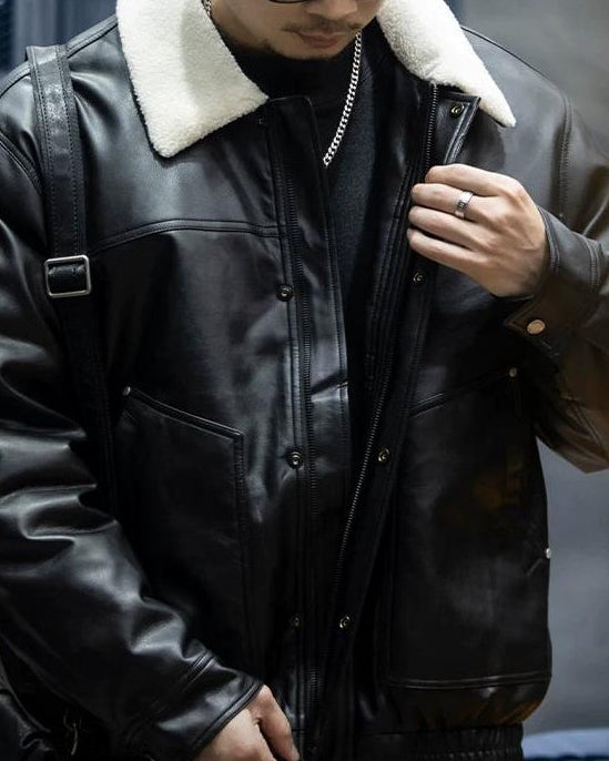 アルトゥーナ ボア襟PUレザージャケット 2366