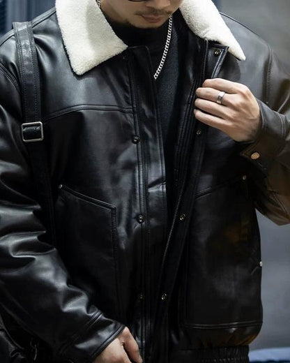 アルトゥーナ ボア襟PUレザージャケット 2366