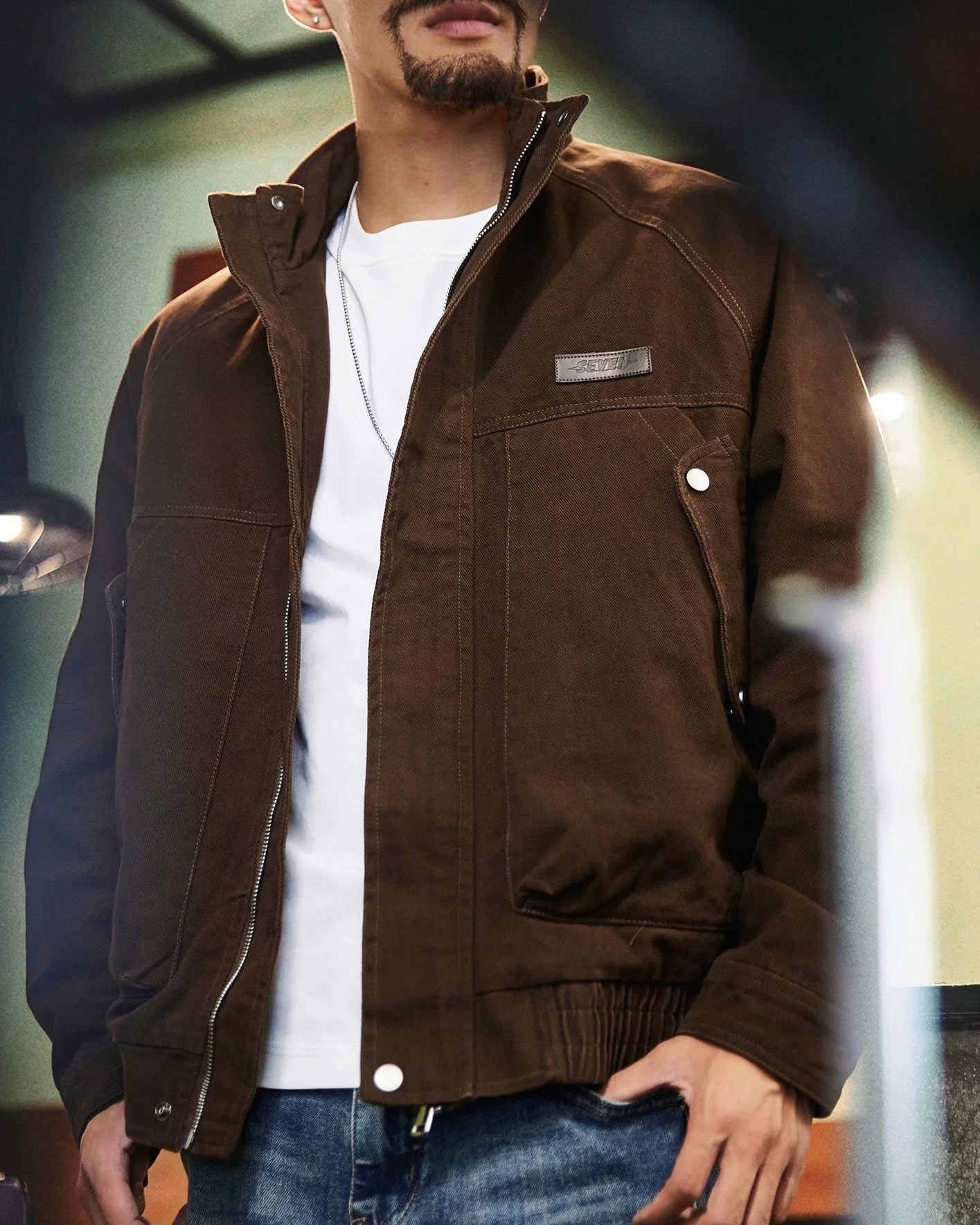 サプルパ スタンドカラーワークブルゾン 2398