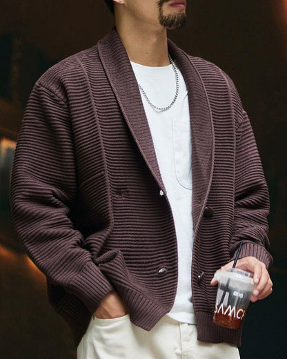 ギャラップ ショールカラーヘビーリブカーディガン 2324